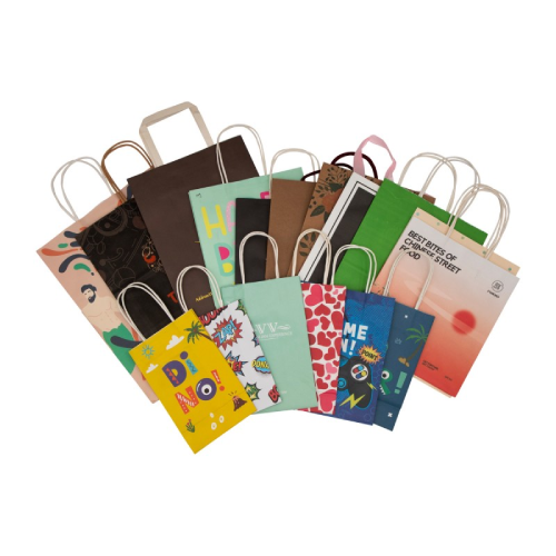 kraft paper bag with twisted handle for retail packaging