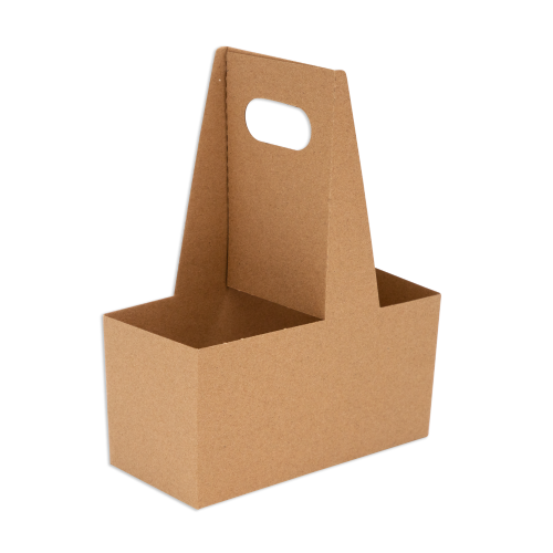 Corrugated paper cup holder carrier tray for coffee cups and beverages