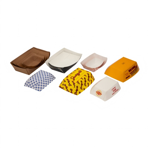 kraft paper food tray for takeaway snacks