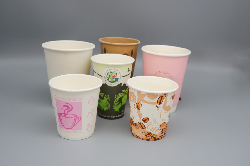 Paper cups printed with water-based ink