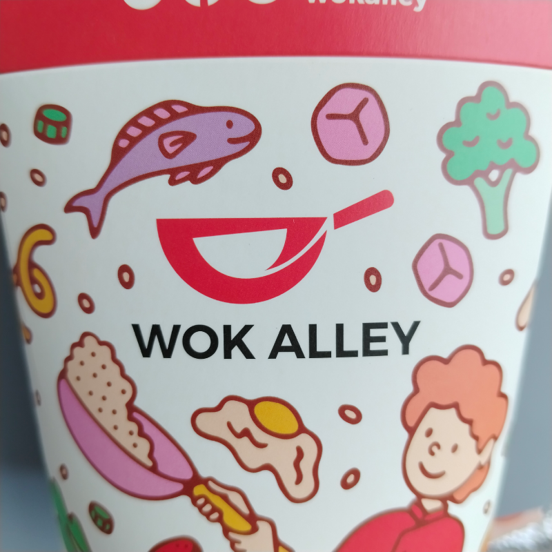 Low-migration ink printing on the noodle box