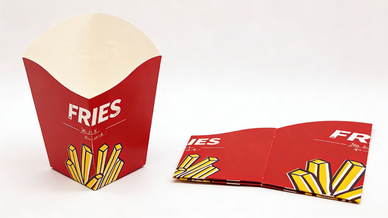 Classic open-top paper fries box
