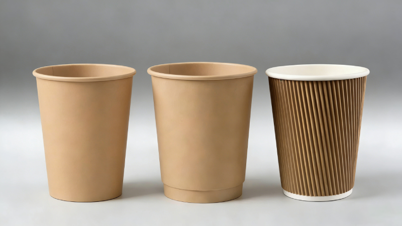 single wall, double wall, and ripple wall paper cup