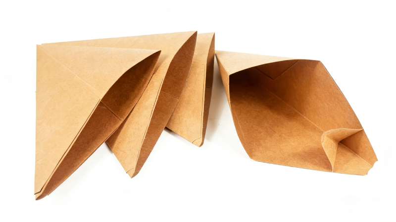 Pointed-bottom paper fries cone