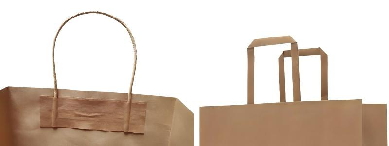 Paper bag handle types: twisted and flat
