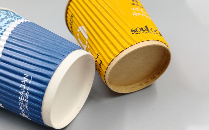 Ripple wall paper cup texture designed for heat insulation and grip