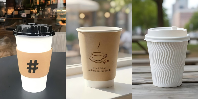 Different paper cup types used in real-world hot drink scenarios