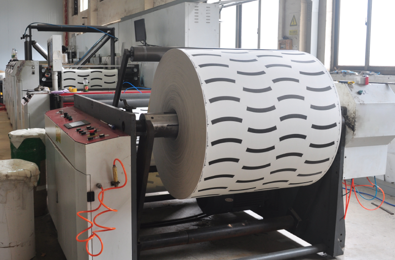 Industrial paper cup printing line producing branded cups in factory