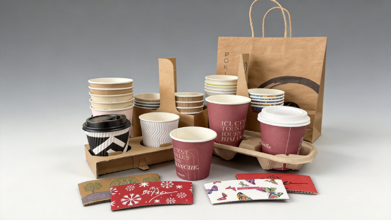 coffee shop takeaway packaging cups sleeves carriers and bags