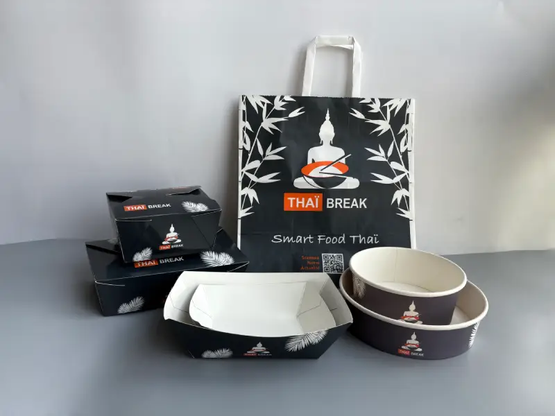 custom printed paper food packaging with logo