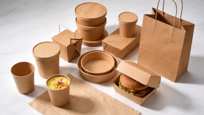 full takeaway order using paper packaging