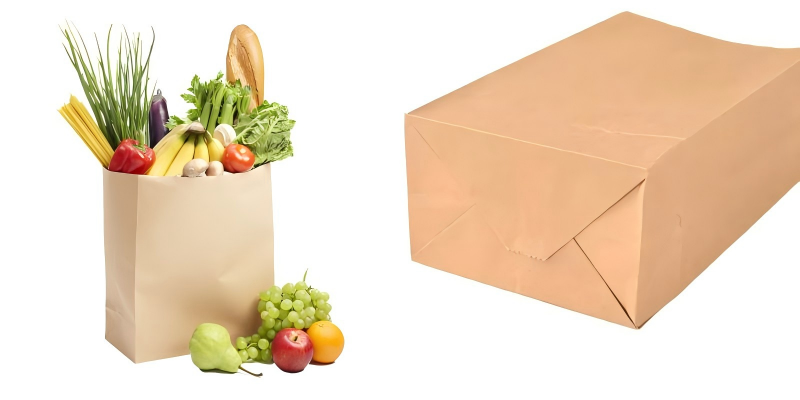 Food grade flat bottom kraft paper bags for takeaway food