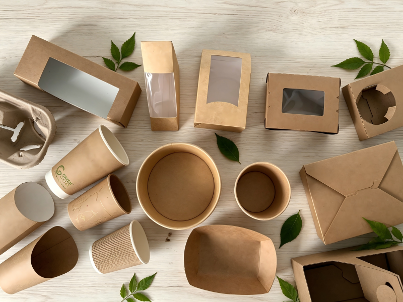 Paper food packaging products including cups bowls takeaway boxes and paper bags